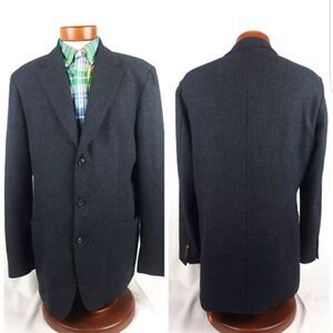Hugo Boss Men's Blazer Size 42L Sunderland Dark Gray Lined 3 Button Virgin Wool